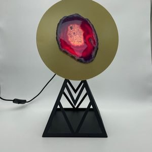 Stone-and-geometry lamp